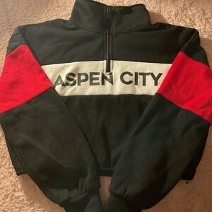 Chemistry Black and Red Zip Up Sweater